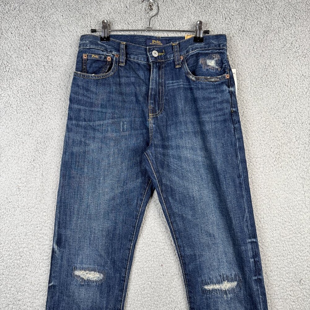 Polo by Ralph Lauren Boys Dark Blue Distressed Jeans